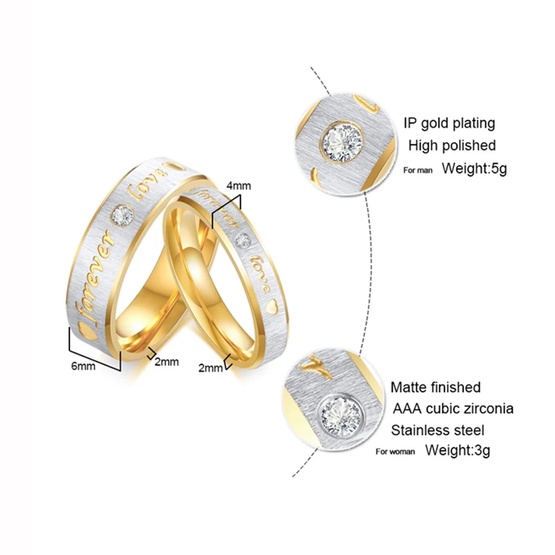 Модное кольцо любви для женщин и мужчин Горячая обручальное кольцо "Forever Love" Alliance пара обручальных колец