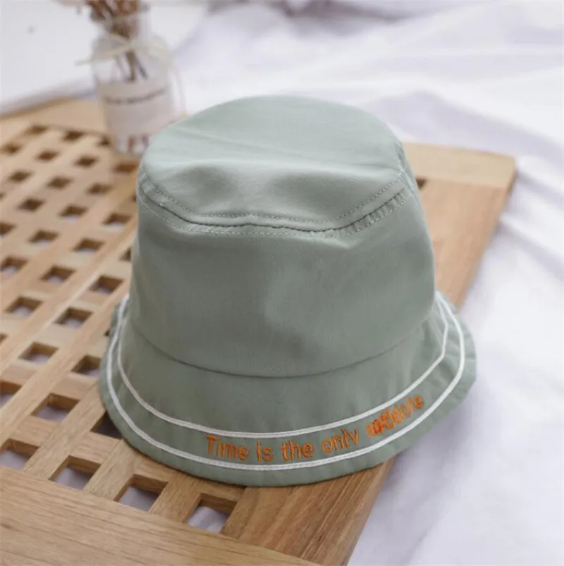 Light Green Новая весенняя детская хлопковая кепка с защитой от ультрафиолетовых лучей, Детская уличная Кепка, Кепка с плоским верхом для мальчиков и девочек, Кепка в рыбацком стиле с надписью, От 1 до 4 лет - Цвет: Light Green