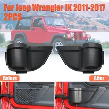 2Pcs Car Front Door Storage Box Net Holder Door Pockets For Jeep Wrangler JK 2011-2017 2/4 Doors Car Interior Accessories