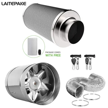 

6 Inch Grow Tent Centrifugal Fans&Activated Carbon Air Filter Suit 110/220V for GrowTent Hydroponic GreenHouse LED HPS growbox