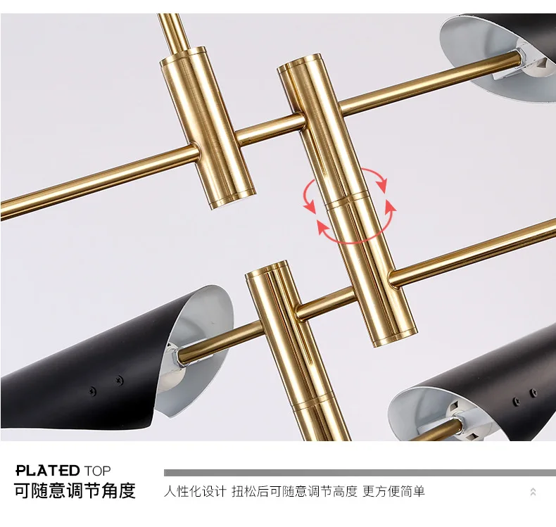 Industrial Style Iron Art Gold Creative Living Room Dining Room Villa Exhibition Hall Hotel Postmodern Aircraft Shape Chandelier