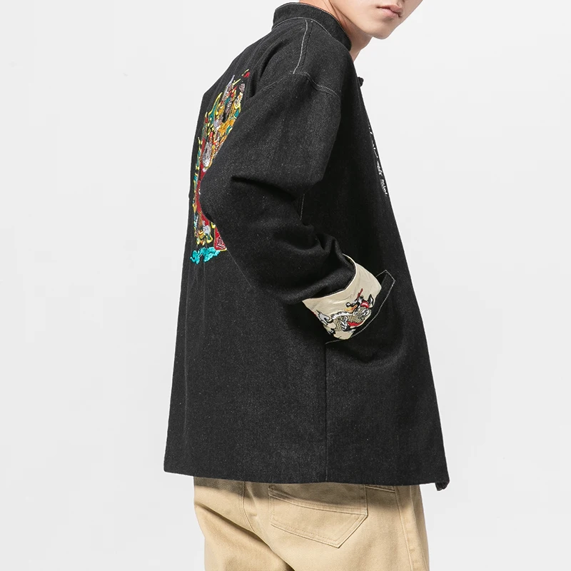 Chinese Style Men's Jackets and Coat New Brand Autumn Fashion Casual Denim Jacket High Quality Men's Clothing Coat Denim