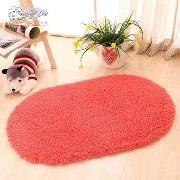 

Oval Carpet Nordic Solid Color Fluffy Area Rug for Living Room Bedroom Rugs Corn Fleere Mats Non-slip Hanging Basket Mat
