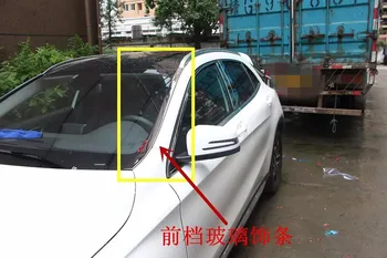 

For Mercedes Benz GLA 2015 2PCS Stainless Steel Car Styling Front Windshield Trim Strips Trim Cover Car Styling Accessories