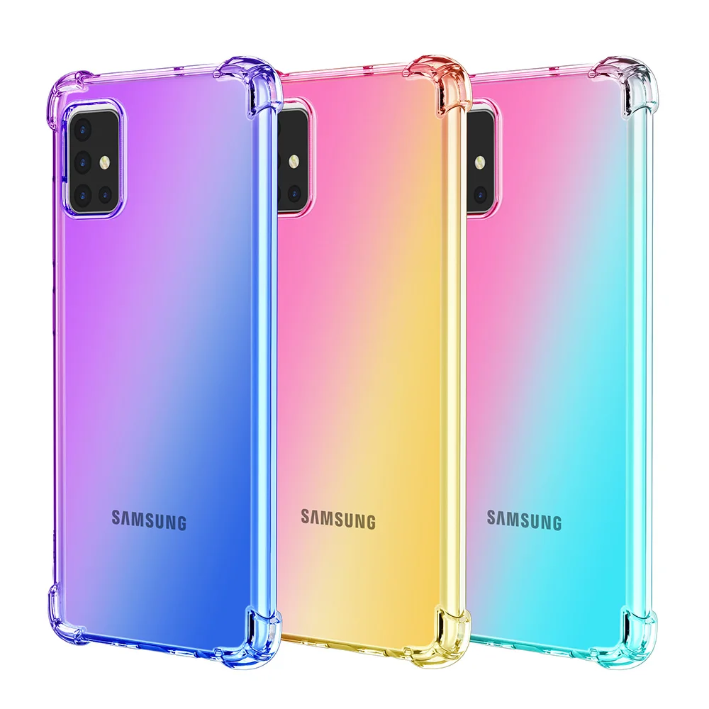 Fasamolong градиент наполовину Прозрачный чехол для мобильного телефона Samsung A21S A11 A31