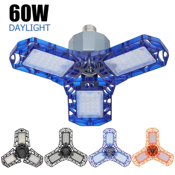 

Industrial Lighting Folding Light 60W E27 144LED LED Garage Light Lamp 6000LM Deformation LED High Bay Industrial Lamp Workshop