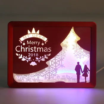 

3D Photo Frame Home Decor Totoro Coloful Lighting Hollow Art Crafts Shadow Box Photo Frame Display