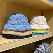 8 цветов, зимняя женская панама из овечьей шерсти, однотонные универсальные рыбацкие шапки, модные уличные теплые козырьковые кепки Harajuku