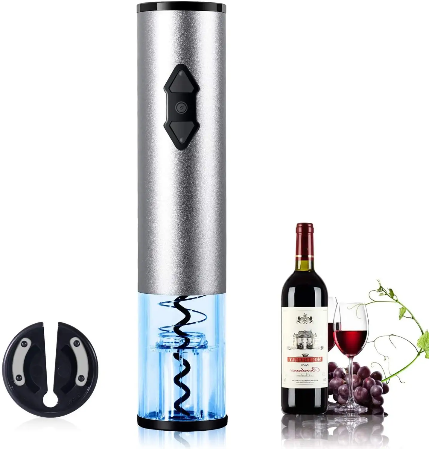 Electric Automatic Wine Bottle Opener w//Foil Cutter Rechargeable Corkscrew New