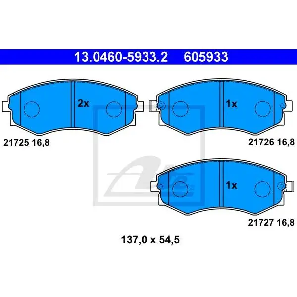 Колодки дисковые п.\Nissan Primera 1.6i/2.0D 90-98 ATE 13.0460-5