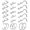5/9/21 шт. 20 г носовые шпильки из хирургической стали ноздри штифты, винты кольцо для носа кольцо для пирсинга тела шпилька для носа ► Фото 1/5