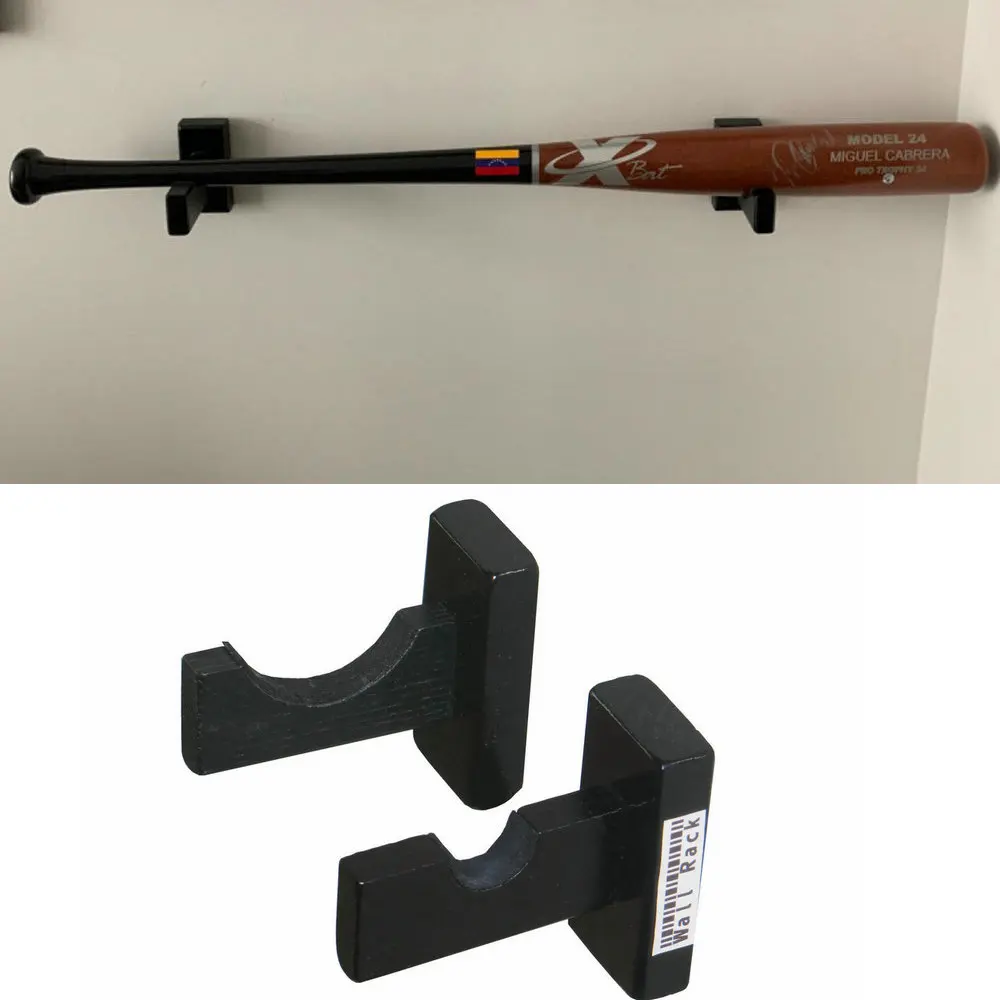 Baseball Bat Wall Mount Black Easy To Install Horizontal Organizer Bat Souvenir Stand