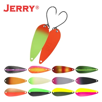 

Jerry ARIES light trout spoons area UV colors spinning fishing glitters baubles lures spinner bait