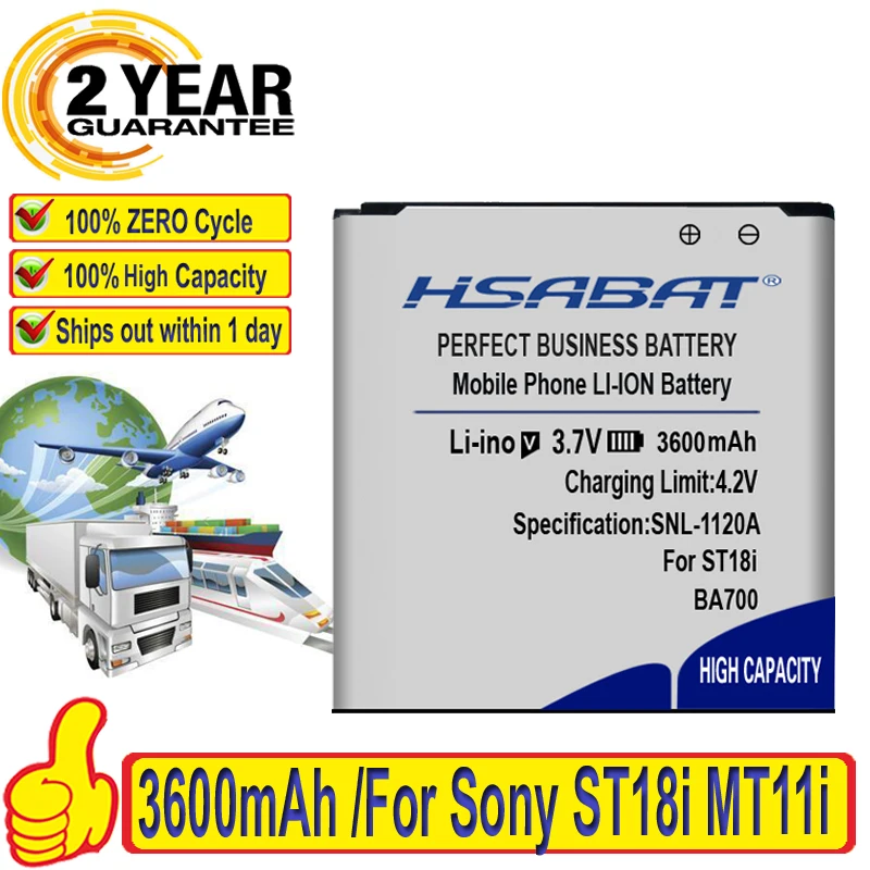 Аккумулятор HSABAT 3600 мАч BA700 для Sony Ericsson XPERIA RAY ST18i MT11i MT15i MK16i Xperia Neo Pro | Мобильные