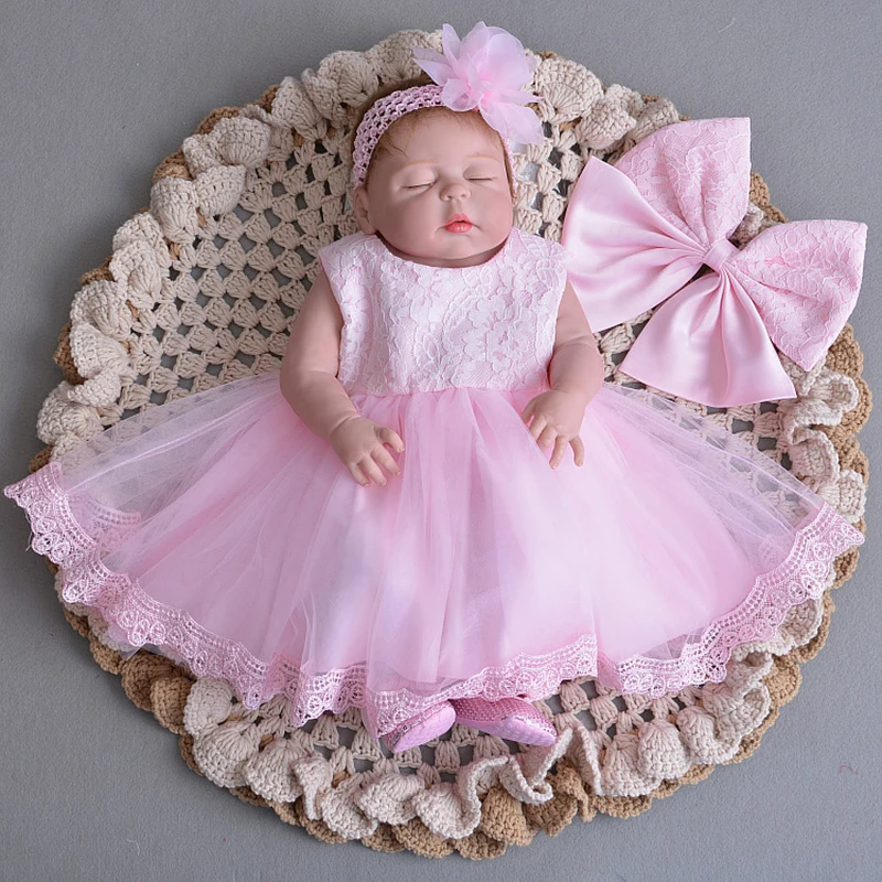 Dress Нарядное платье для малышей Одежда для девочек с розовыми цветами наряды для подружки невесты на свадьбу фатиновое кружевное платье-пачка на первый день рождения ребенка - Цвет: Dress