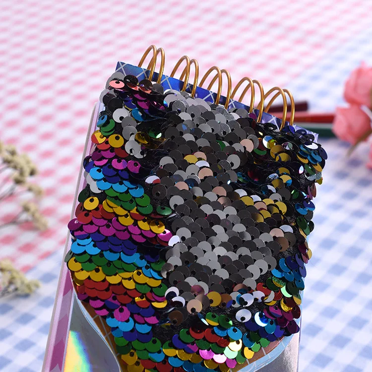 【DIV MALL】Reversible Sequin Notebook A6 Size Journal Book Writing
