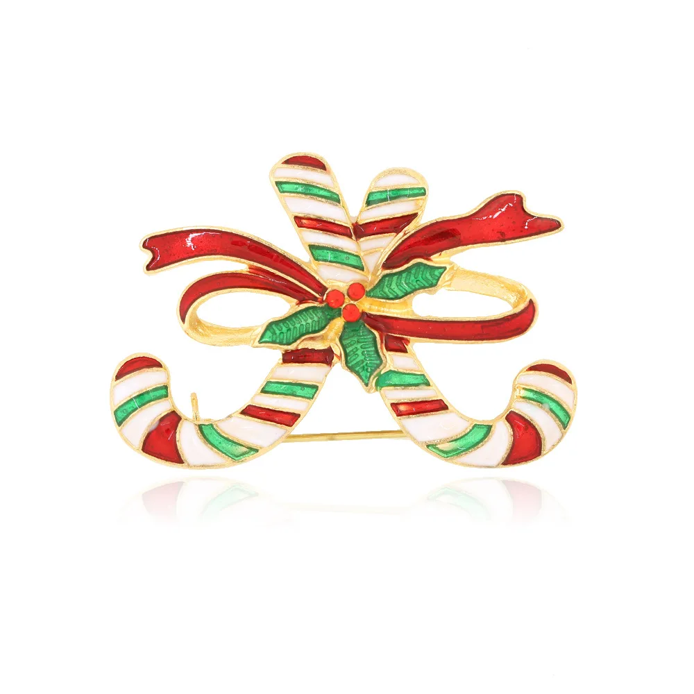 

Xz0061 Europe And America Hot Sales New Style Christmas Accessories Fashion Pair of Crutches Oil Drop Brooch Accessories