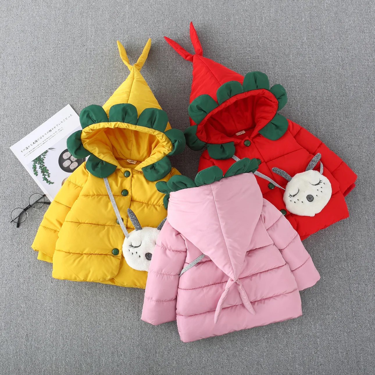 Winter New Style Cotton-padded Jacket Korean-style Girls Petal Hand Cotton of Cotton-padded Jacket Candy-Colored Cotton-pad