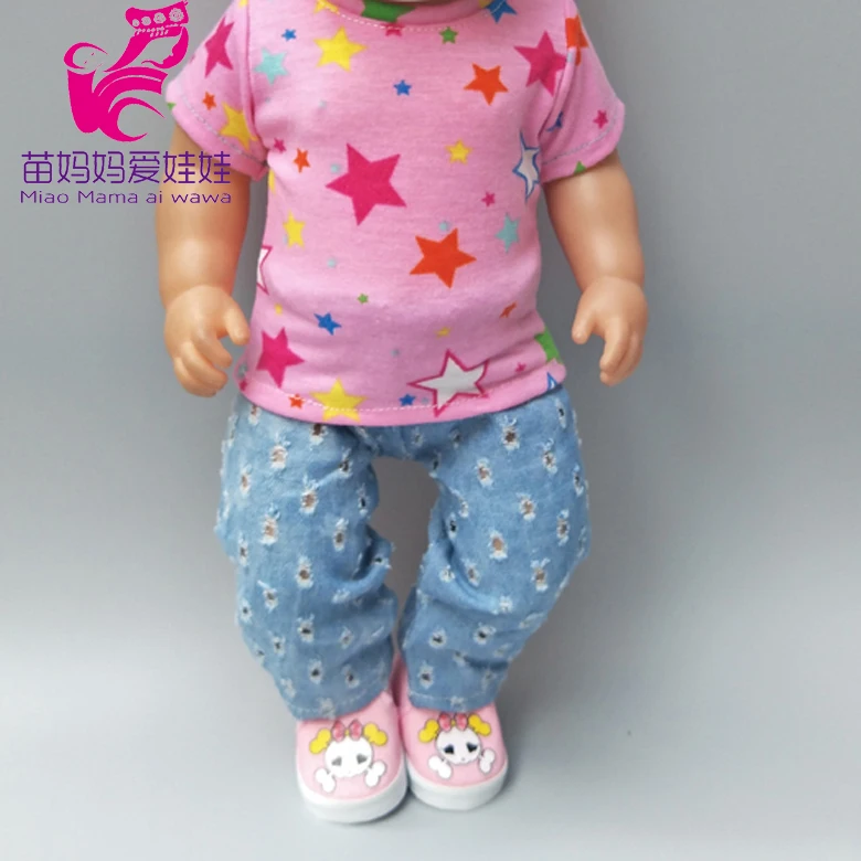 

Dolls clothes for 17 inch Baby Doll shirt jeans pants 18 inch girls doll accessories