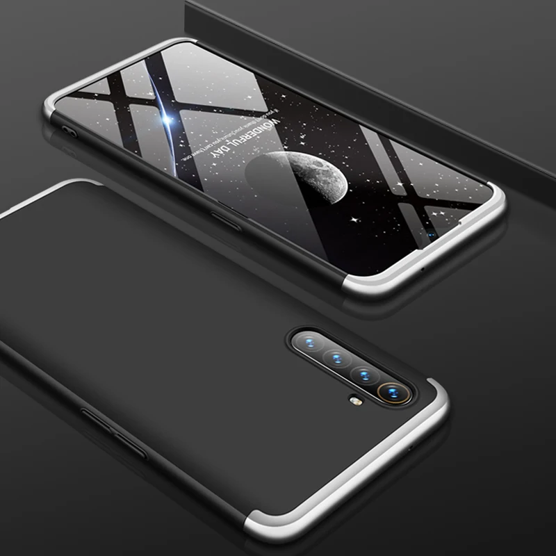 Silver and Black OPPO Realme X2 XT чехол для телефона 3-в-1 Матовый PC жесткий защитный чехол-накладка на заднюю панель для OPPO Realme X2 XT K5 жесткий защитный противоударный чехол-броня корпус Coque - Цвет: Silver and Black