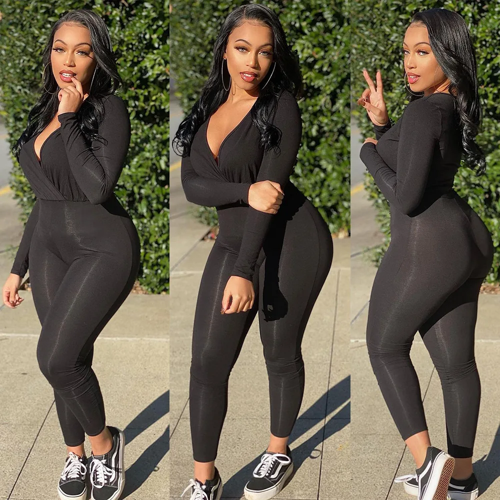 New Style Women's Clothing, European and American Fashion, Casual, Deep V, Slim Fit Suit