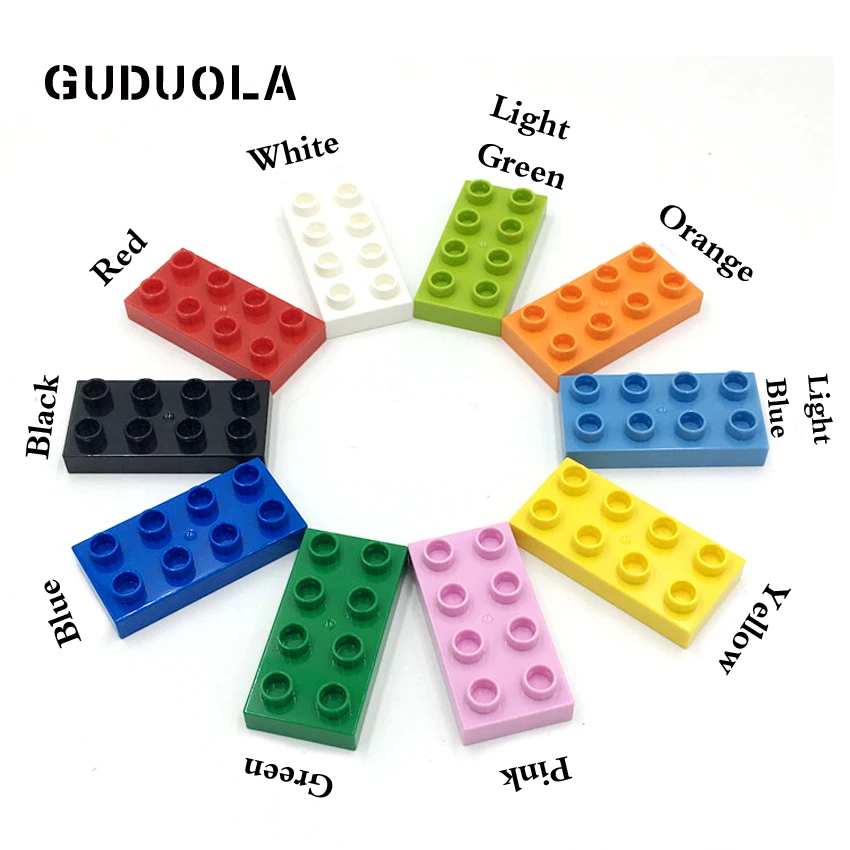

Guduola Plate 2x4dots in Block Base Plate Big Building Block Large Size Dots for Kids compatible for DUPLO DIY Toy 20pcs/lot