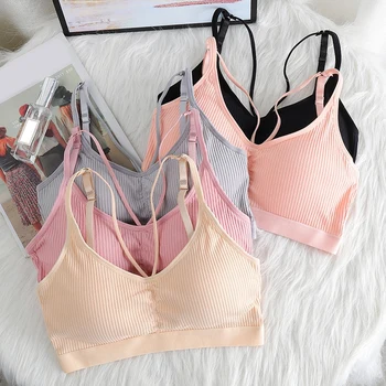 

2020 New Underwear Female Sexy Bottoming Personal Strap Bra Top Beautiful Back Wrap Chest Sports Vest Student Girl Bra