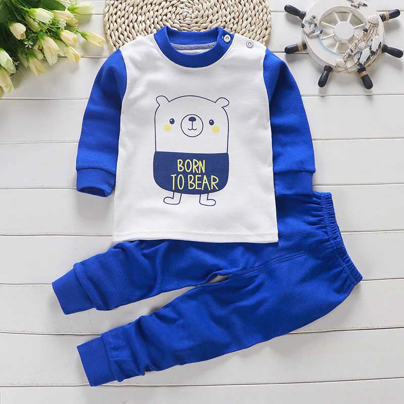 09 Luna Blanco/От 6 месяцев до 4 лет комплекты одежды из 2 предметов для маленьких мальчиков детские комплекты нижнего белья с длинными рукавами для мальчиков Одежда для маленьких мальчиков из 2 предметов - Цвет: 09