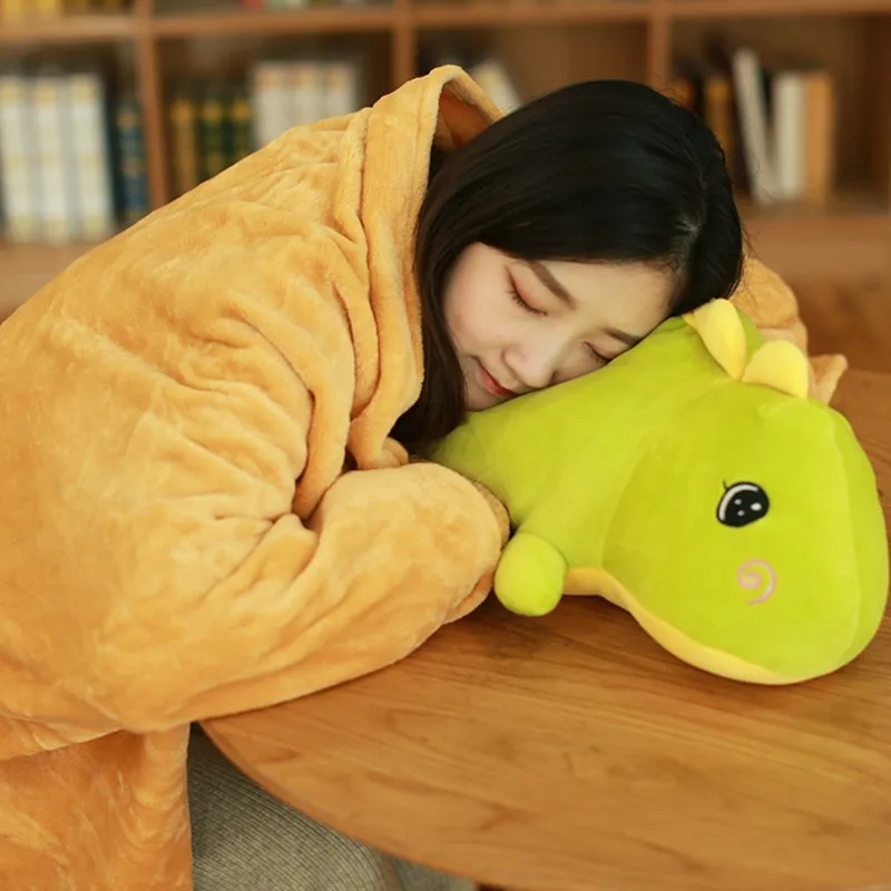 

Hot Selling down Cotton Dinosaur Doll Pillow Air Conditioner Blanket Plush Toy Doll-Processing Customizable Logo