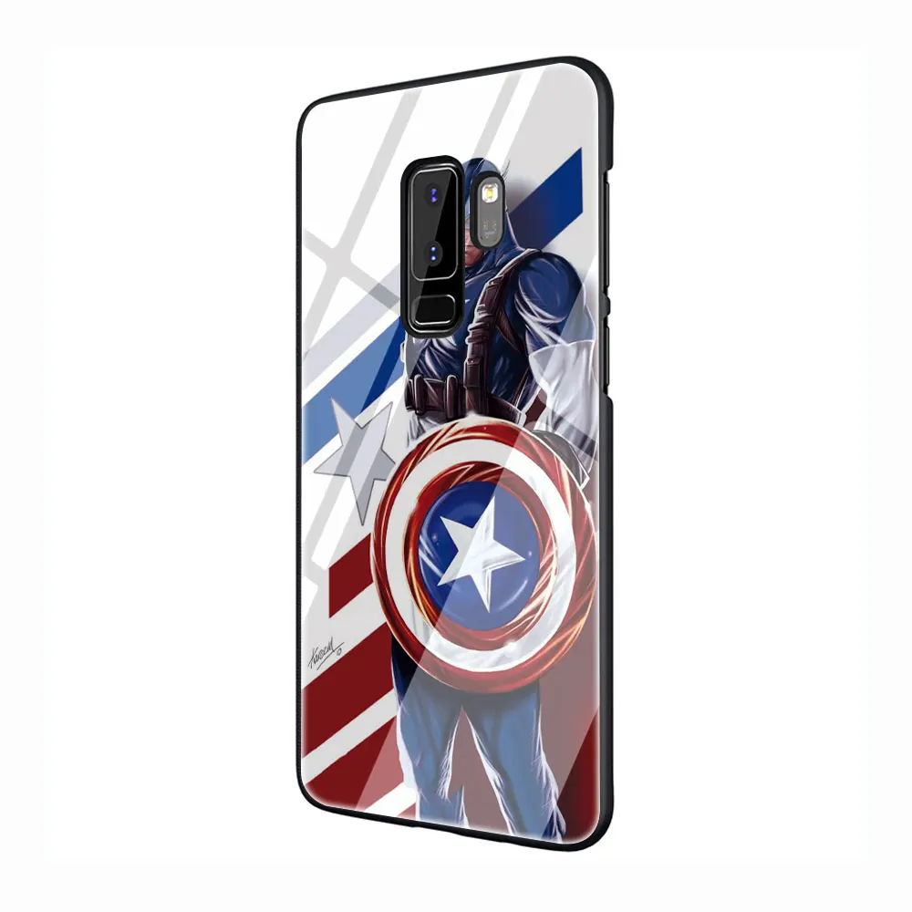 EWAU супергероев Marvel Капитан Америка чехол из закаленного стекла для телефона для samsung S7 край S8 S9 S10 Note 8, 9, 10, плюс A10 20 30 40 50 - Цвет: G3