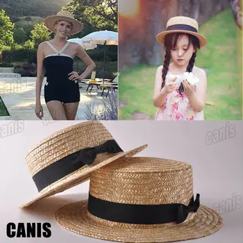 

2020 New Classic Women Kids Girl Baby Summer Hat Beach Outdoor Straw Hat Mommy and Me Round Flat Caps Brim Beach Boho Cap Sunhat