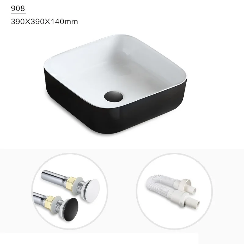 Banyo Waschtisch Salle Bain wastatel Black Da Appoggio Bagno De Mano Pia Para раковина для ванной комнаты Lavabo Cuba Banheiro умывальник