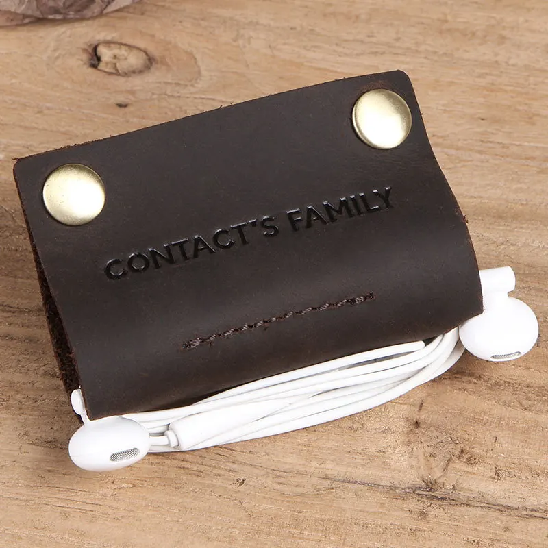 Держатель кабеля для наушников кожаный защитный чехол данных креативной Формы