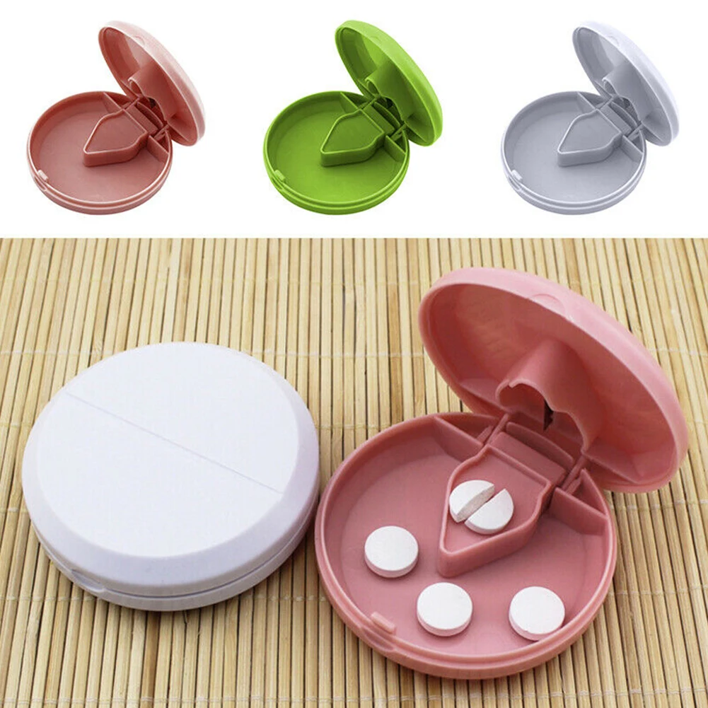 Практичный держатель ABS Pill Cutter дорожный сплиттер портативная медицинская дробилка многофункциональная маленькая коробка для хранения Круглый контейнер