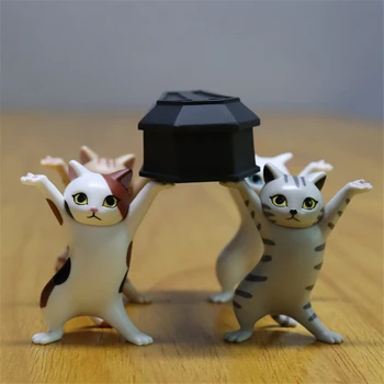

Cute Mini Cat Pen Holder Coffin Penholder PVC Crafts Miniatures & Figurine Creative Home Decoration Accessories Special Gift