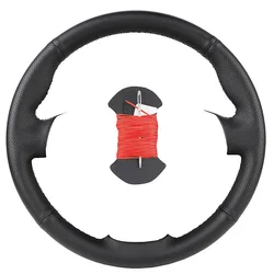 DIY Customized Leather Car Steering Wheel Cover (Red)