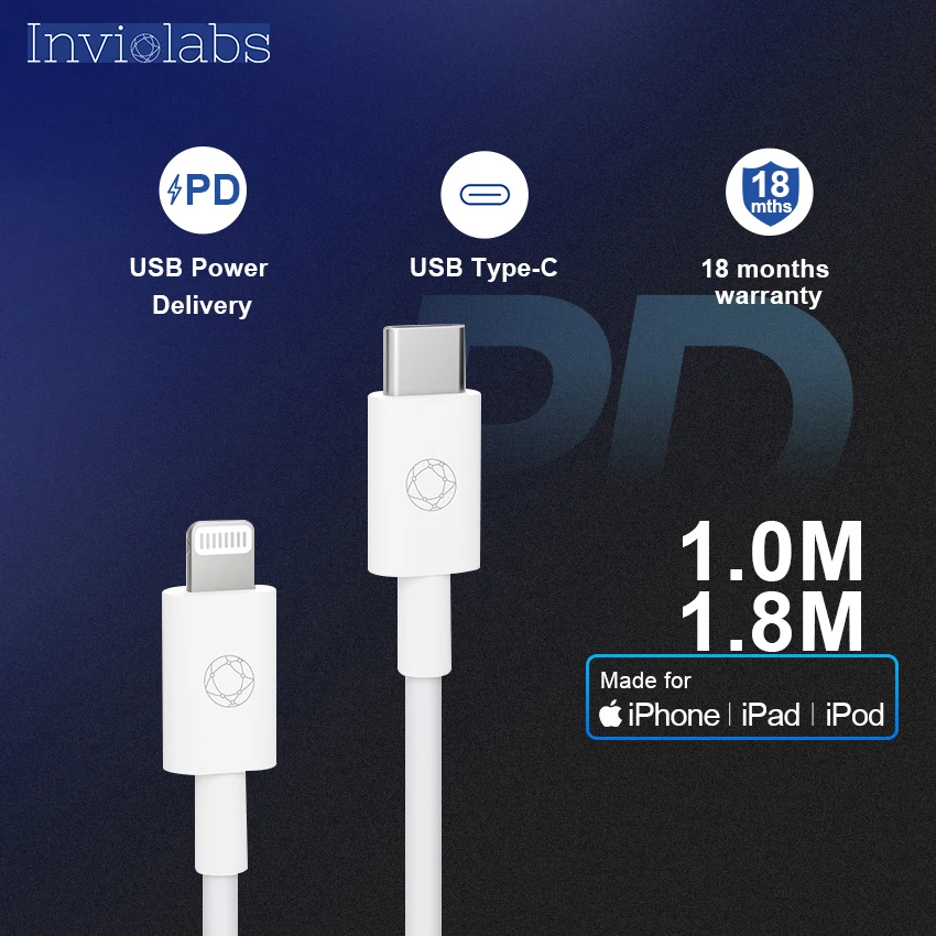 USB C к удлинительному кабелю Lightning сертифицированному Apple MFi DurableLine для iPhone X/XS/XR/XS Max