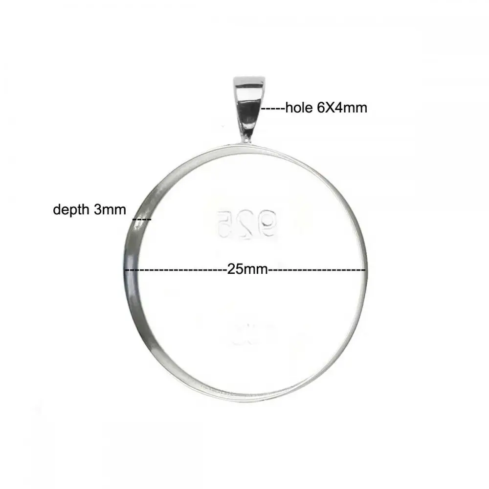  펜던트 베이스 블랭크, 25mm(1 인치) 라운드 카보숑 베젤 펜던트 트레이, 설정용 DIY 보석 공예 제작