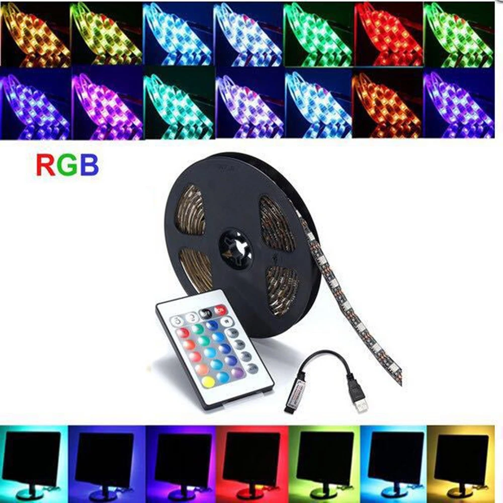 

USB 5V LED TV computer background decorative lights with RGB colorful car waterproof light strips
