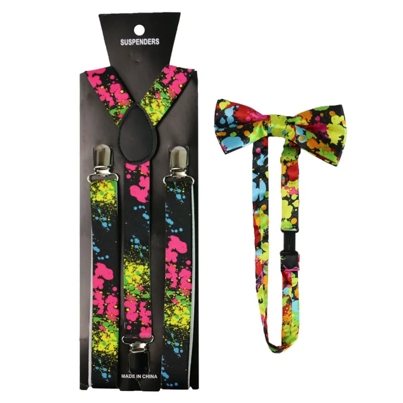 

Fashion Adult Children Unisex Suspender Painting Pattern Elastic Teenager Y-Shape Clip-on Braces Suspenders