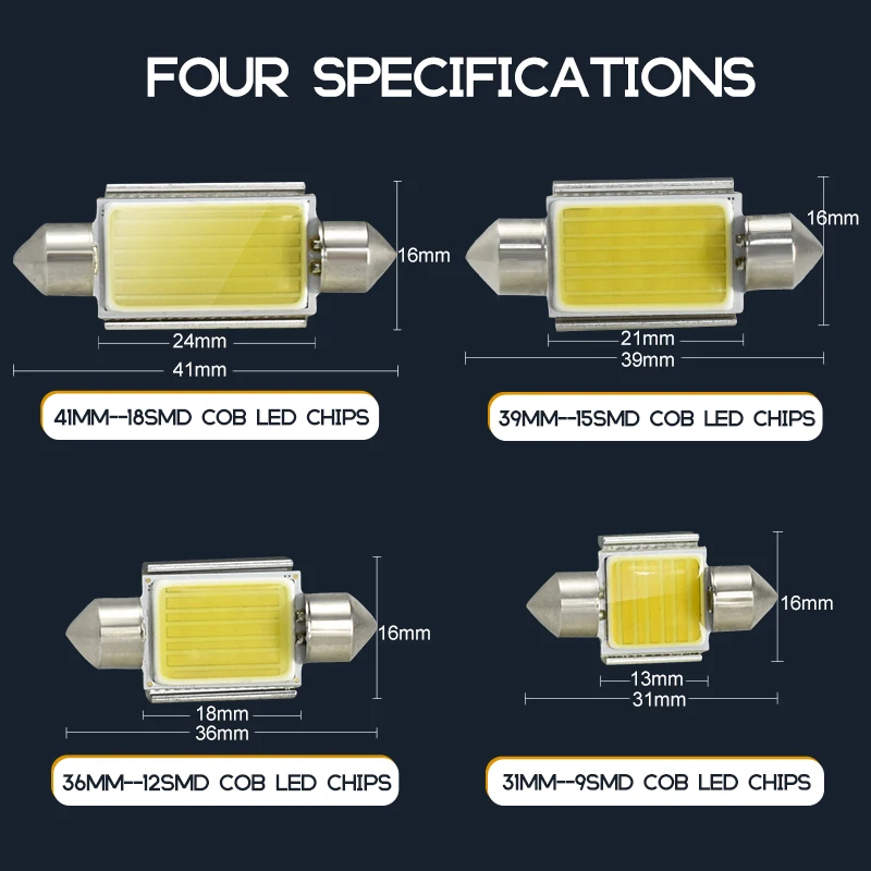CNSUNNY светильник 10 шт C10W C5W Canbus LED гирлянда из початков 31 36 39 41 мм 12 в белые лампы
