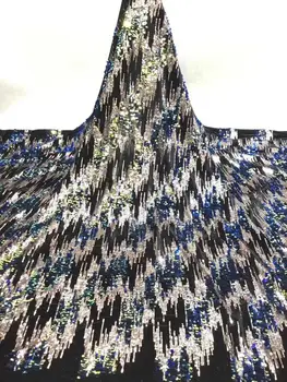 

Luxury Sequins Lace Fabrics French Lace Fabric High Quality African Tulle Mesh Lace for Wedding Party