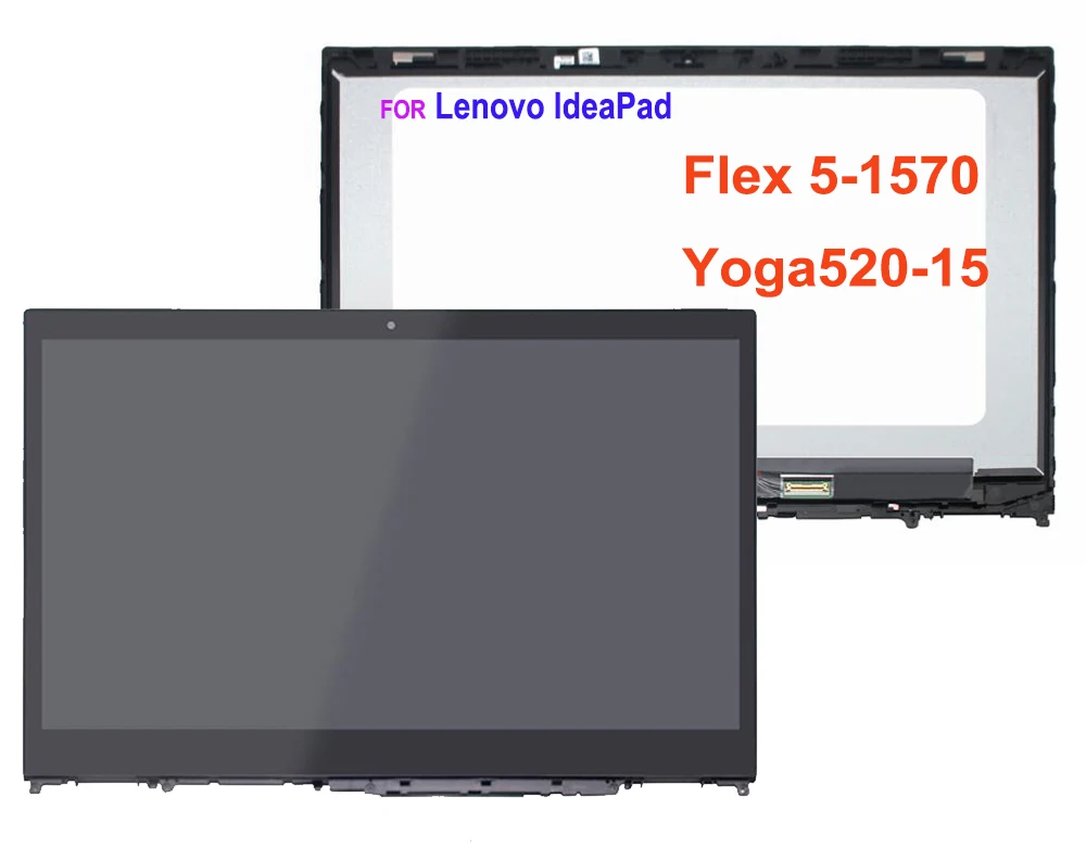15.6 LCD Replacement For Lenovo IdeaPad Flex 5-15 Flex 5-1570 80XB 81CA FLEX 5-1580 Touch Screen Digitizer Assembly Yoga 520-15