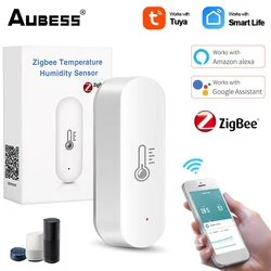Tuya ZigBee – capteur de température et d'humidité, pour maison intelligente, thermomètre compatible avec Alexa Google Assistant aubess 