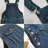 Men's Overalls Jumpsuit Large Size Strap Straight Blue Jeans With 7 Pockets More Sizes 30-48 50 4
