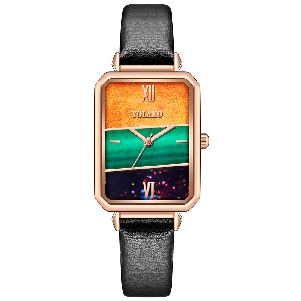 

2021 New Small Green Watch Fashion Simple Temperament Female Middle School Students Multicolor Watch Watch for Women