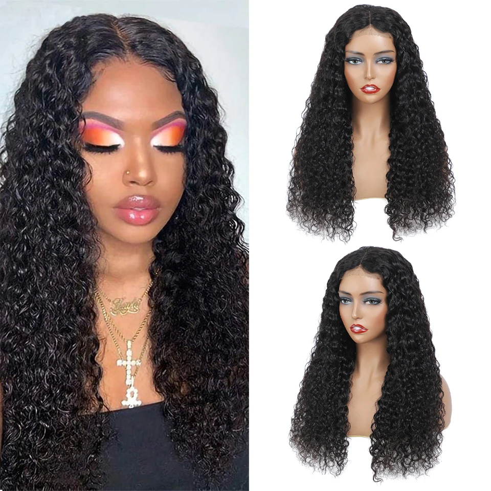 Real Women Water Wave Wig Lace Closure Wigs Pre Plucked 30inch 4X4 Lace Closure Wig 180% Density Wig