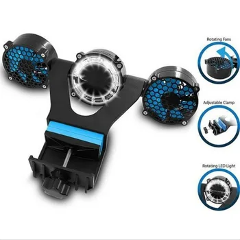 

Outdoor BBQ Accessories Smoke Fan with LED Light Adjustable Rotating Barbecue Heat Sink Fan for Picnic Barbecue Accessories