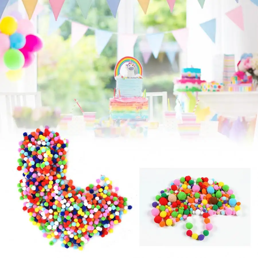 Yoodelife Pom Poms 1.5 Inch Pompoms Set Fuzzy Pompom Balls Assorted Colors for DIY Crafts Making Preschool Crafts Supplies 120 Pcs 