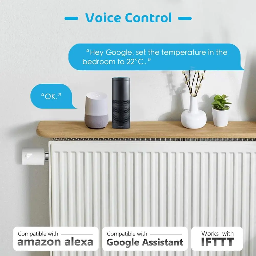 Умный термостат радиатора клапан многокомнатное управление Поддержка Alexa, Google Home, IFTTT алиса яндекс ЖК-дисплей температуры(требуется концентратор
